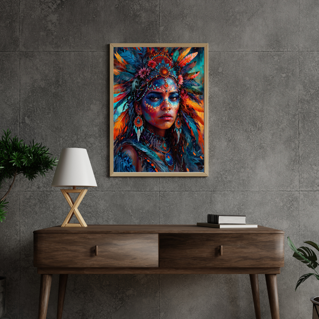 Poster | African American Tribal Art | Colorful Art Piece | Magical beauty, decoration & gift idea