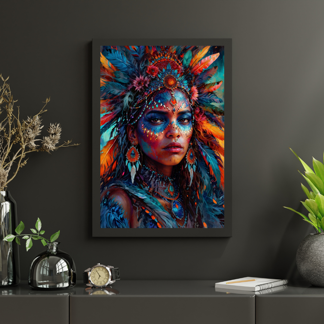 Poster | African American Tribal Art | Colorful Art Piece | Magical beauty, decoration & gift idea