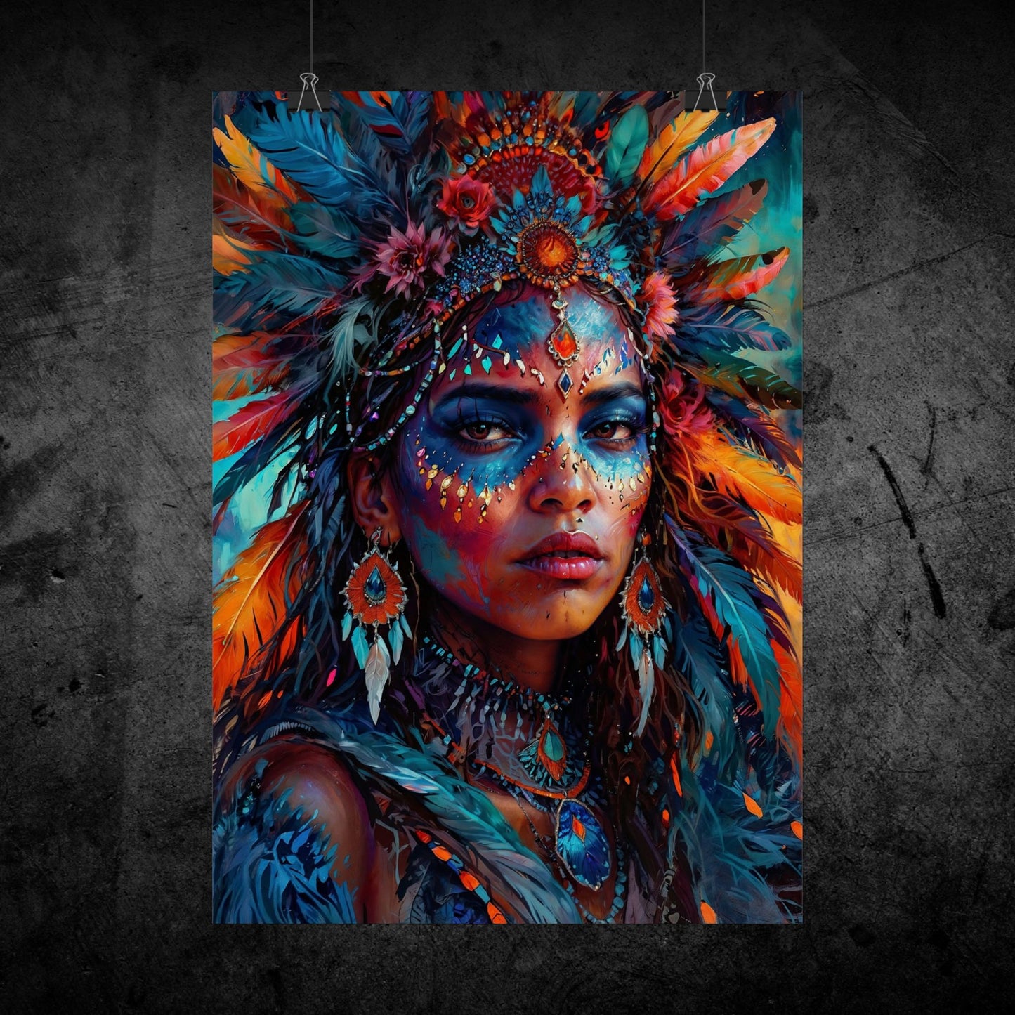 Poster | African American Tribal Art | Colorful Art Piece | Magical beauty, decoration & gift idea