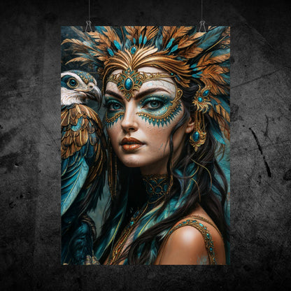 Poster| Tribal Queen Wall Art | Matt or Glossy | Woman Portrait | Modern Contemporary Home Interior