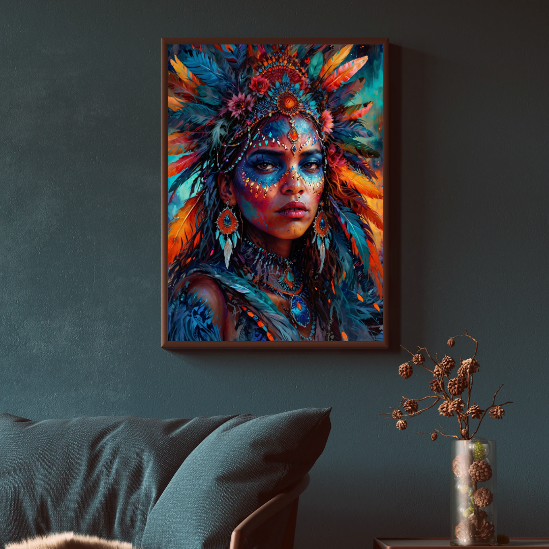 Poster | African American Tribal Art | Colorful Art Piece | Magical beauty, decoration & gift idea