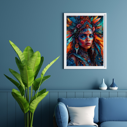 Poster | African American Tribal Art | Colorful Art Piece | Magical beauty, decoration & gift idea