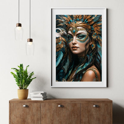 Poster| Tribal Queen Wall Art | Matt or Glossy | Woman Portrait | Modern Contemporary Home Interior