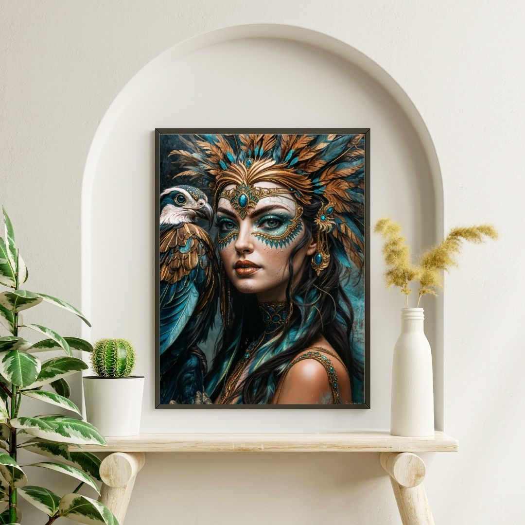 Poster| Tribal Queen Wall Art | Matt or Glossy | Woman Portrait | Modern Contemporary Home Interior