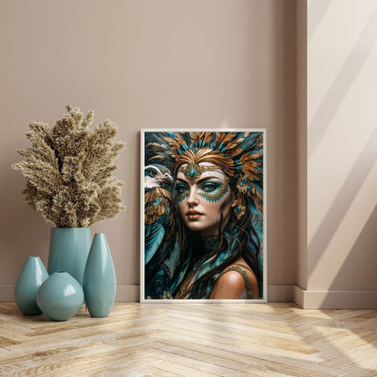 Poster| Tribal Queen Wall Art | Matt or Glossy | Woman Portrait | Modern Contemporary Home Interior