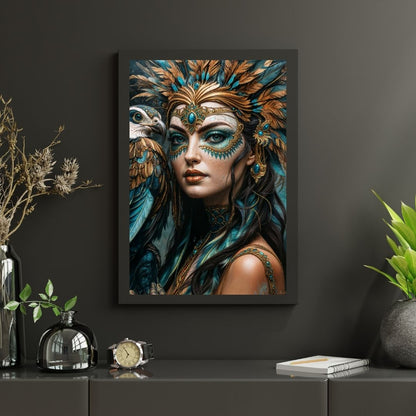 Poster| Tribal Queen Wall Art | Matt or Glossy | Woman Portrait | Modern Contemporary Home Interior