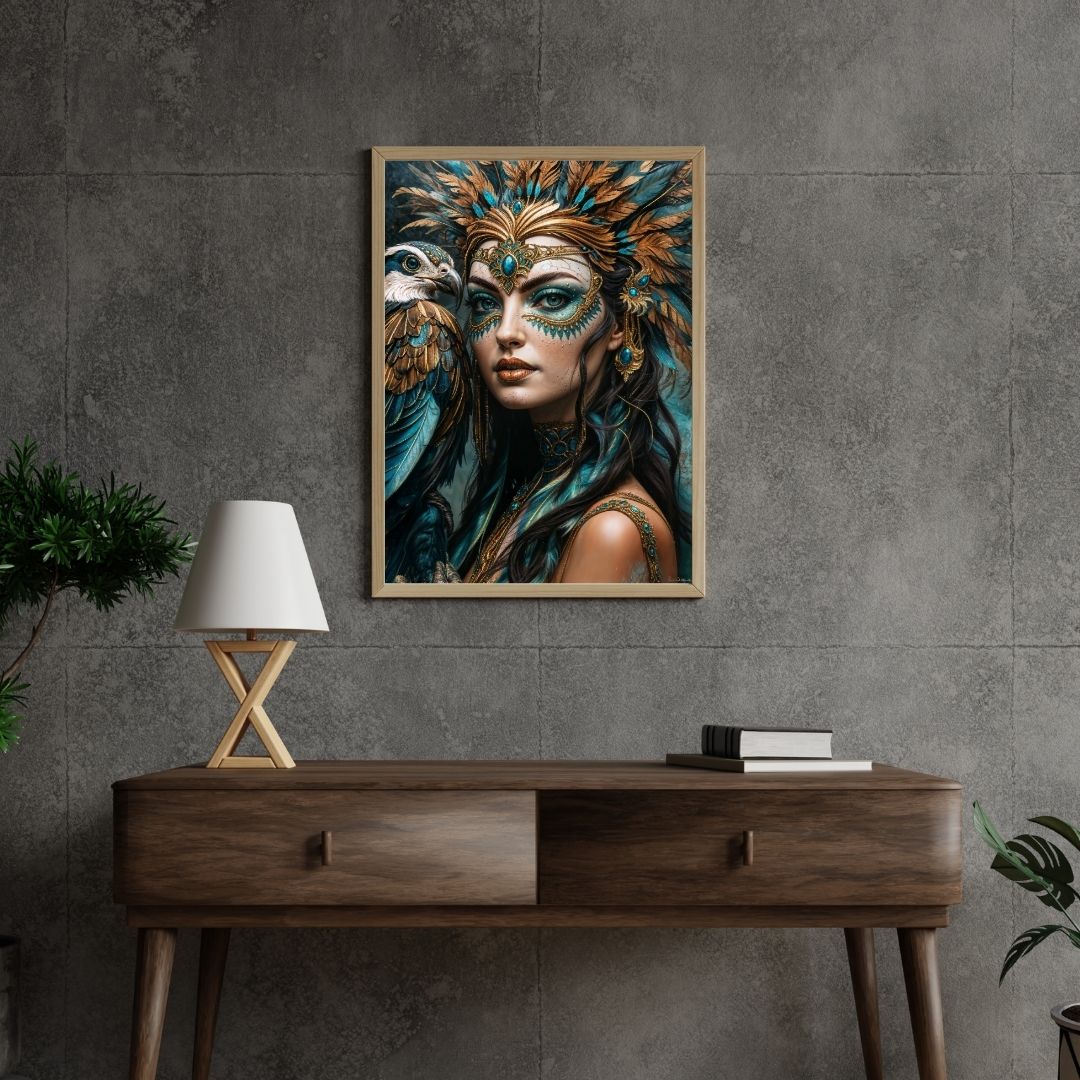 Poster| Tribal Queen Wall Art | Matt or Glossy | Woman Portrait | Modern Contemporary Home Interior