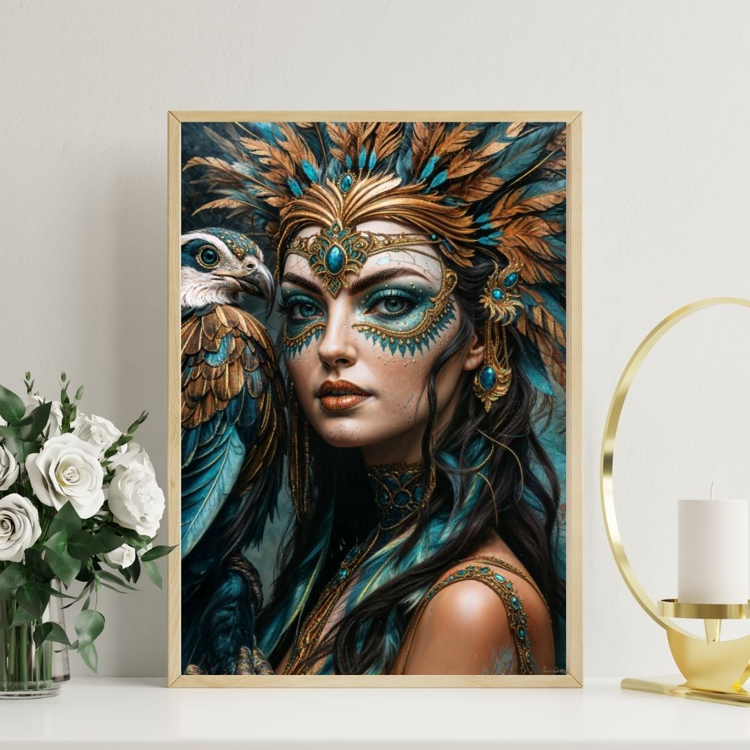 Poster| Tribal Queen Wall Art | Matt or Glossy | Woman Portrait | Modern Contemporary Home Interior