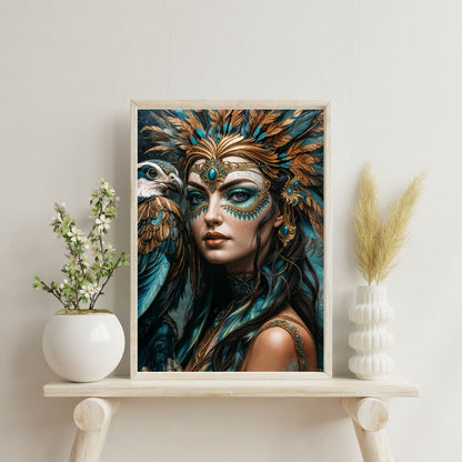 Poster| Tribal Queen Wall Art | Matt or Glossy | Woman Portrait | Modern Contemporary Home Interior