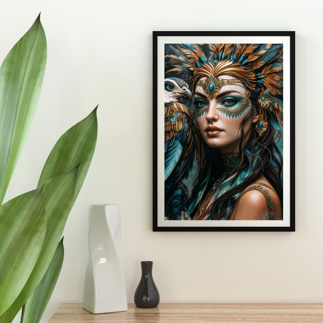 Poster| Tribal Queen Wall Art | Matt or Glossy | Woman Portrait | Modern Contemporary Home Interior